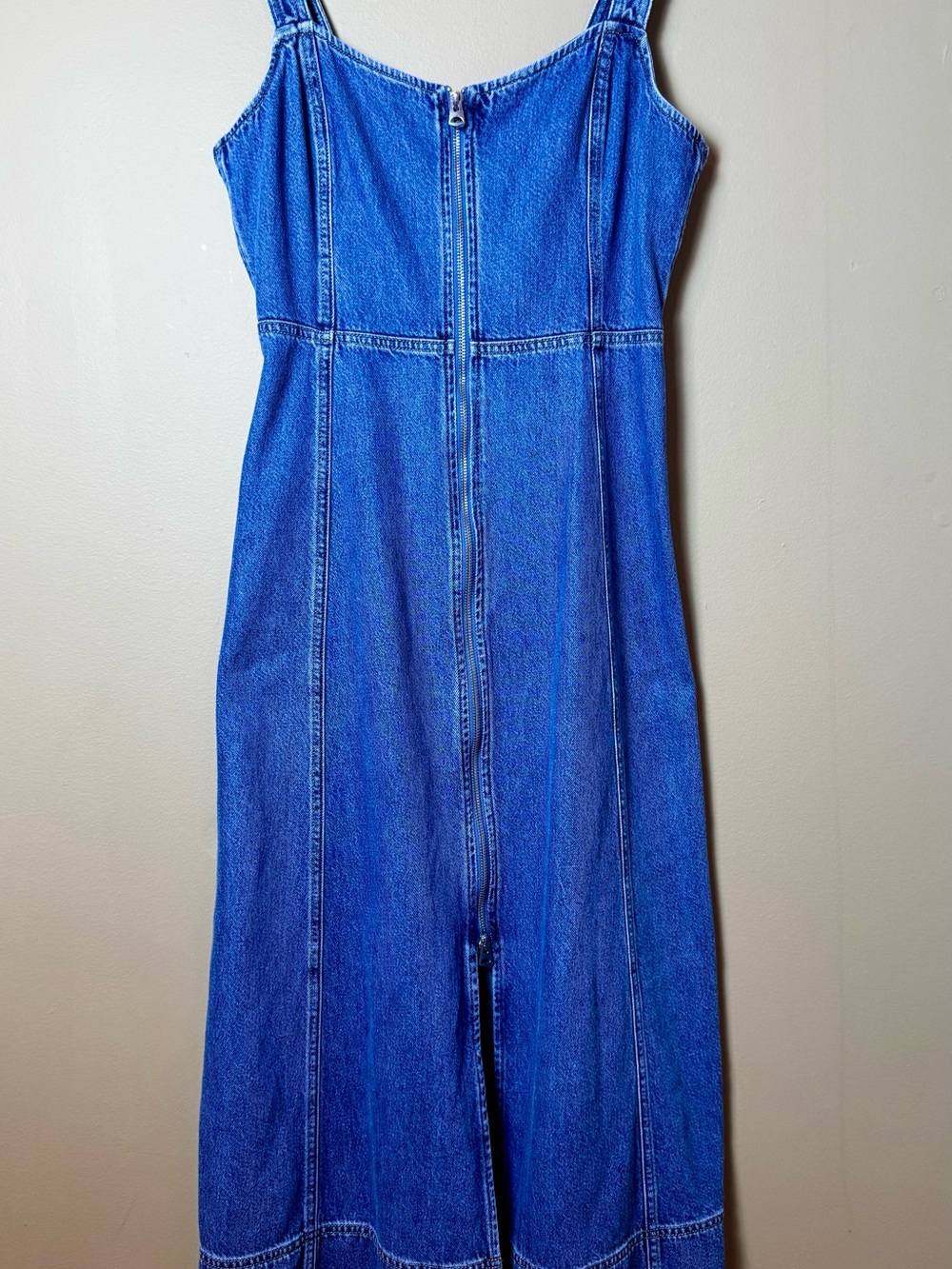 GAP UltraSoft Denim Zip-Front Maxi Dress Medium Wash Size M - Picture 3 of 15